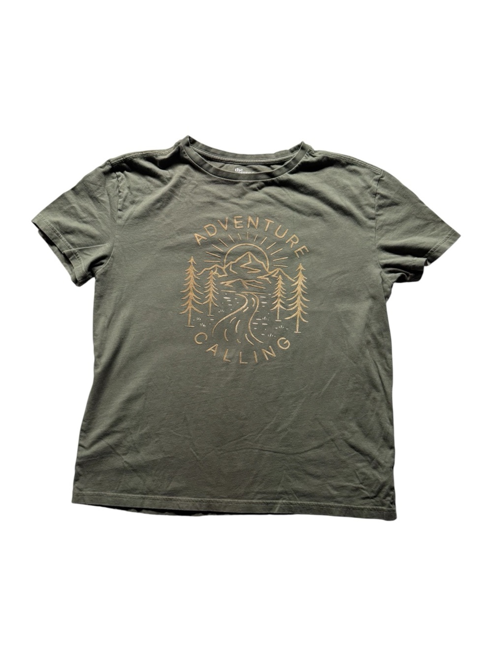 The Commons Girls XL 16-18 Green Adventure Calling Graphic T-Shirt